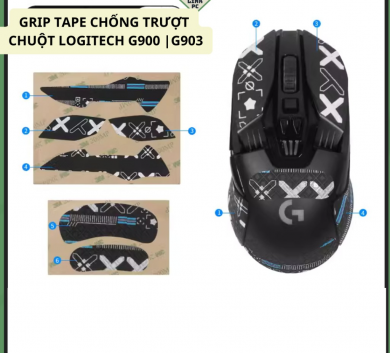 Miếng Dán Chống trượt | Grip Tape Chống Trượt Cho Chuột Logitech G903 | G903 hero | G900-Black full lưng