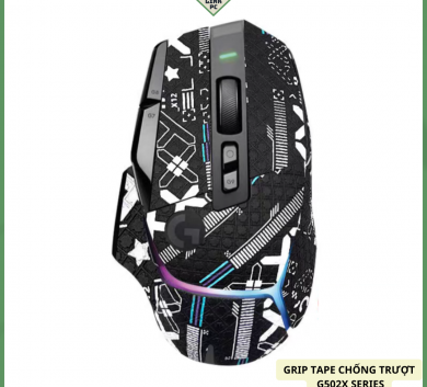 Miếng Dán Chống trượt | Grip Tape Chống Trượt Cho Chuột Logitech G502x series (Cả bản dây và bản wireless) black1 full lưng