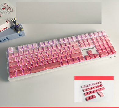 Keycap Contour 4.0 Line - Keycap typography Light Pink Side Print Xuyên Led - Cherry profile - Nhựa Pbt - NEW BOX