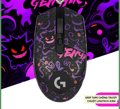 Miếng Dán Chống trượt | Grip Tape Chống Trượt Cho Chuột Logitech G304 - Pokemon Gengar Full