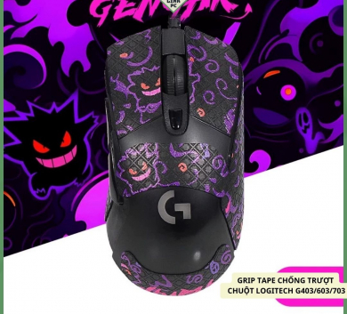 Miếng Dán Chống trượt | Grip Tape Chống Trượt Cho Chuột Logitech G403/G603/G703 - Pokemon Gengar Full