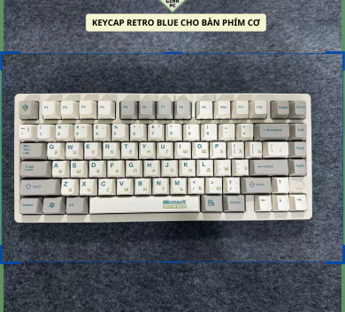Bộ Keycap Retro - Keycap Retro Blue dùng cho bàn phím cơ - Nhựa PBT cherry profile