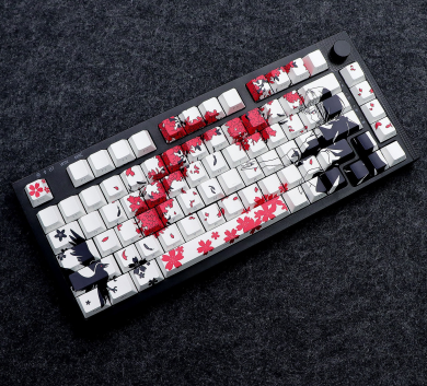  Keycap xuyên led hoa anh đào Sakura trắng