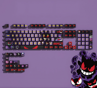 BỘ KEYCAP PUDDING GENGAR SIDE TRANSPARENT 4 CẠNH XUYÊN LED NHỰA PBT 122 PHÍM OEM PROFILE