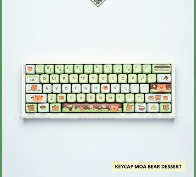 Bộ Keycap BEAR DESSERT - PROFILE MOA - New. nhựa PBT