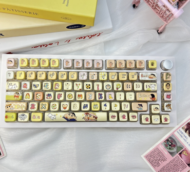 Keycap Cậu Ké Bút Chì Shin Xuyên Led 4 bên, PBT + PC