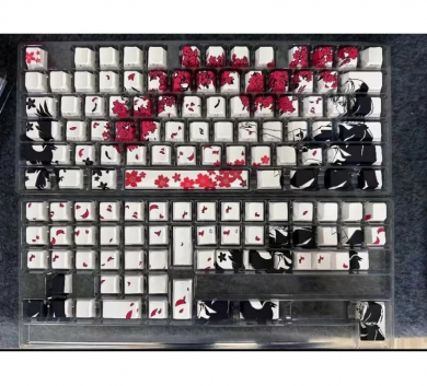  Keycap xuyên led hoa anh đào Sakura trắng