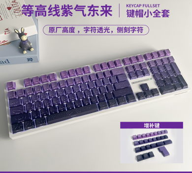 Keycap Contour 4.0 Line - Keycap typography DARK PURPLE Side Print Xuyên Led - Cherry profile - Nhựa Pbt - NEW BOX