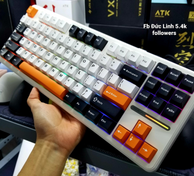 Phím Aula F87 Orange Mạch Xuôi Pin 4000mah 3 Mode 2nd Nobox - Switch Golden