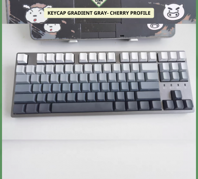 Bộ Keycap GRADIENT - GRAY - xuyên led 136 nút dùng cho bàn phím cơ - Nhựa PBT cherry profile