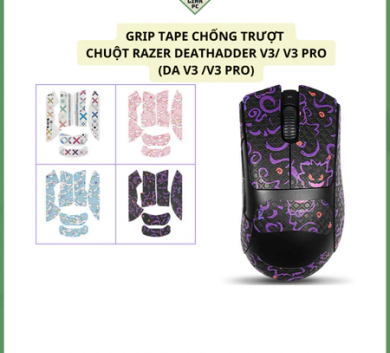 Miếng Dán Chống trượt | Grip Tape (Griptape) Chống Trượt Cho Chuột Razer Deathader V3 Pro (DA v3 pro)