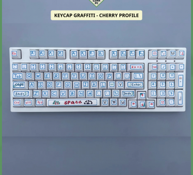 Bộ Keycap Graffiti Blue Hand-painted - Cherry profile - pbt - dyesub cho bàn phím cơ