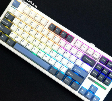 	Phím Aula F87 Pro White Blue Mạch Ngược Pin 4000mah 3 Mode 2nd Nobox - Switch Graywood v4