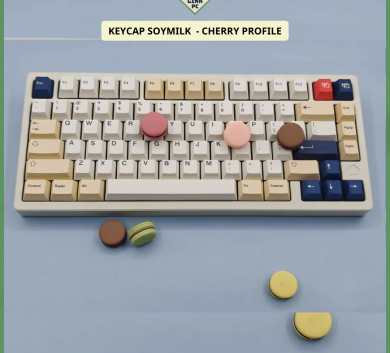 Bộ Soy Milk Version 153 nút Cherry Profile PBT - dùng cho bàn phím cơ - Lắp được cả layout Alice