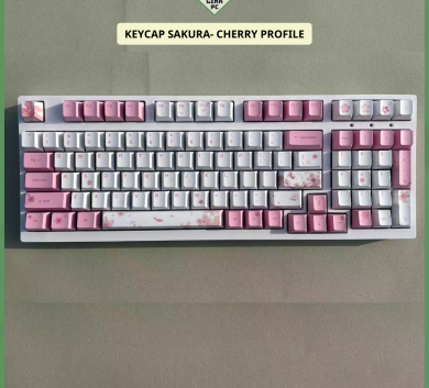 Bộ Keycap Hồng - Keycap Sakura Hoa Anh Đào 122 nút - profile cherry - nhưa pbt - in dyesub