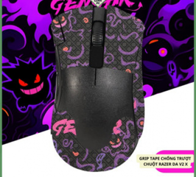 Miếng Dán Chống trượt | Grip Tape Chống Trượt Cho Chuột Razer Deathadder v2 Hyperspeed (Da v2 X)-MÀU Pokemon Gengar