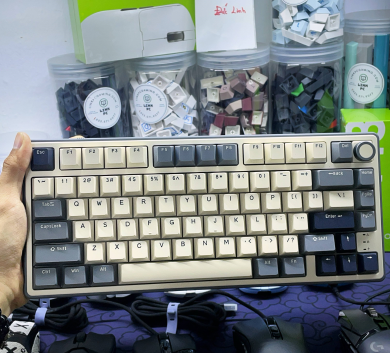 Bàn phím cơ Rk R75 Pro Retro - 3 mode  - Hotswap - Mạch xuôi 