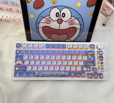  Keycap Doraemon Xuyên Led 4 bên, PBT + PC