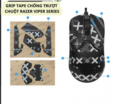 Miếng Dán Chống trượt | Grip Tape Chống Trượt Cho Chuột Razer Viper Ultimate/V2 Pro/8KHz - Skin Chuột Black 1