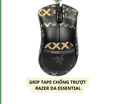 Miếng Dán Chống trượt | Grip Tape Chống Trượt Cho Chuột Razer Deathadder Essential - Mẫu Black Gold Full lưng