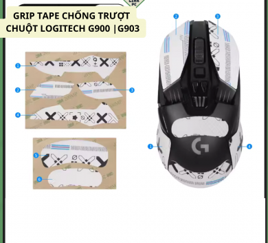 Miếng Dán Chống trượt | Grip Tape Chống Trượt Cho Chuột Logitech G903 | G903 hero | G900-White full lưng