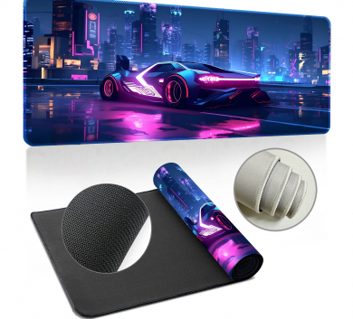 Pad chuột - deskmat size lớn 90x40 cm dày 4mm may viền - Mẫu Cypher BL009