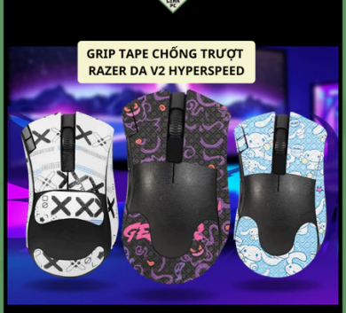 Miếng Dán Chống trượt | Grip Tape Chống Trượt Cho Chuột Razer Deathadder v2 Hyperspeed (Da v2 X)
