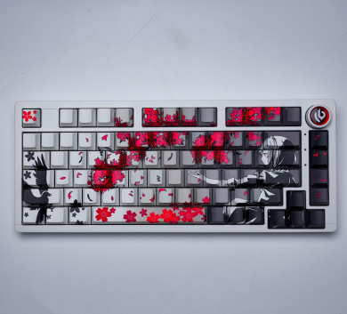 Keycap xuyên led hoa anh đào Sakura đen