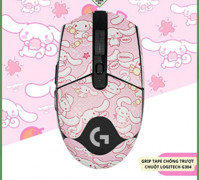 Miếng Dán Chống trượt | Grip Tape Chống Trượt Cho Chuột Logitech G304 - Cinnamorol Pink Full