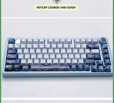 Keycap Leobog Van Gogh - Xuyên led - Side Print doubleshot - Top print dyesub