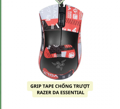 Miếng Dán Chống trượt | Grip Tape Chống Trượt Cho Chuột Razer Deathadder Essential - Mẫu Red Full lưng