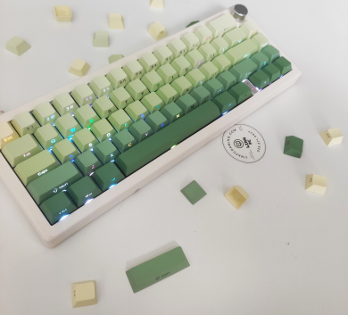 Bộ Keycap GRADIENT - GREEN - xuyên led 136 nút dùng cho bàn phím cơ - Nhựa PBT cherry profile