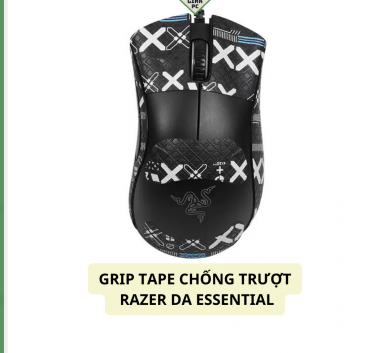 Miếng Dán Chống trượt | Grip Tape Chống Trượt Cho Chuột Razer Deathadder Essential - Mẫu Black Full lưng