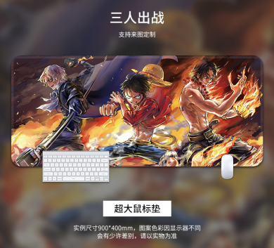 Pad chuột - deskmat size lớn 90x40 cm dày 4mm may viền - Mẫu one pieceThree people leaving the station