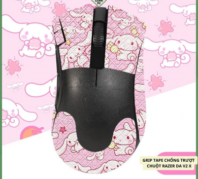 Miếng Dán Chống trượt | Grip Tape Chống Trượt Cho Chuột Razer Deathadder v2 Hyperspeed (Da v2 X)-MÀU Cinnamorol Pink Full