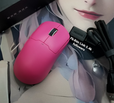 Chuột Mchose A5 Ultra 4khz 3395 Pink Like New đẹp Full Box