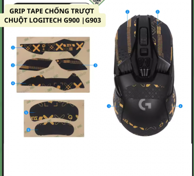 Miếng Dán Chống trượt | Grip Tape Chống Trượt Cho Chuột Logitech G903 | G903 hero | G900-Black Gold full lưng