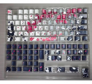 Keycap xuyên led hoa anh đào Sakura đen