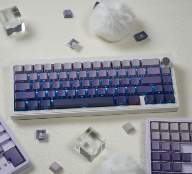 Bộ Keycap GRADIENT -PURPLE - xuyên led 136 nút dùng cho bàn phím cơ - Nhựa PBT cherry profile